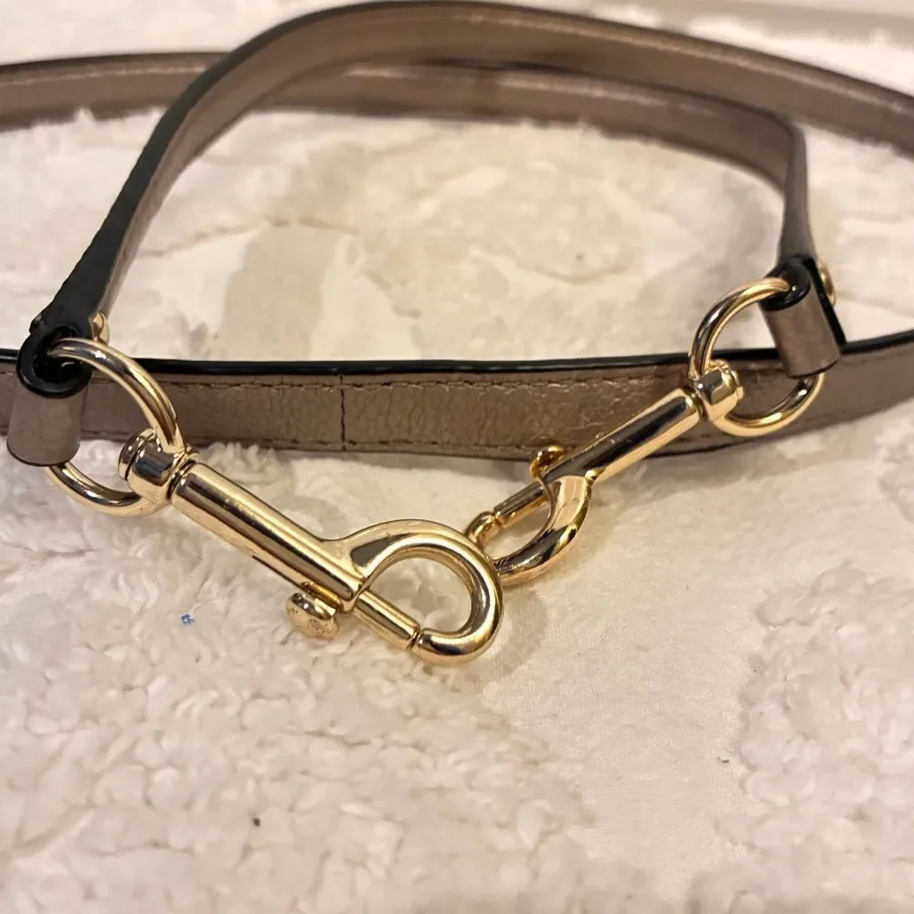 Coach Metallic Champagne Leather Crossbody Handbag Strap Replacement Strap